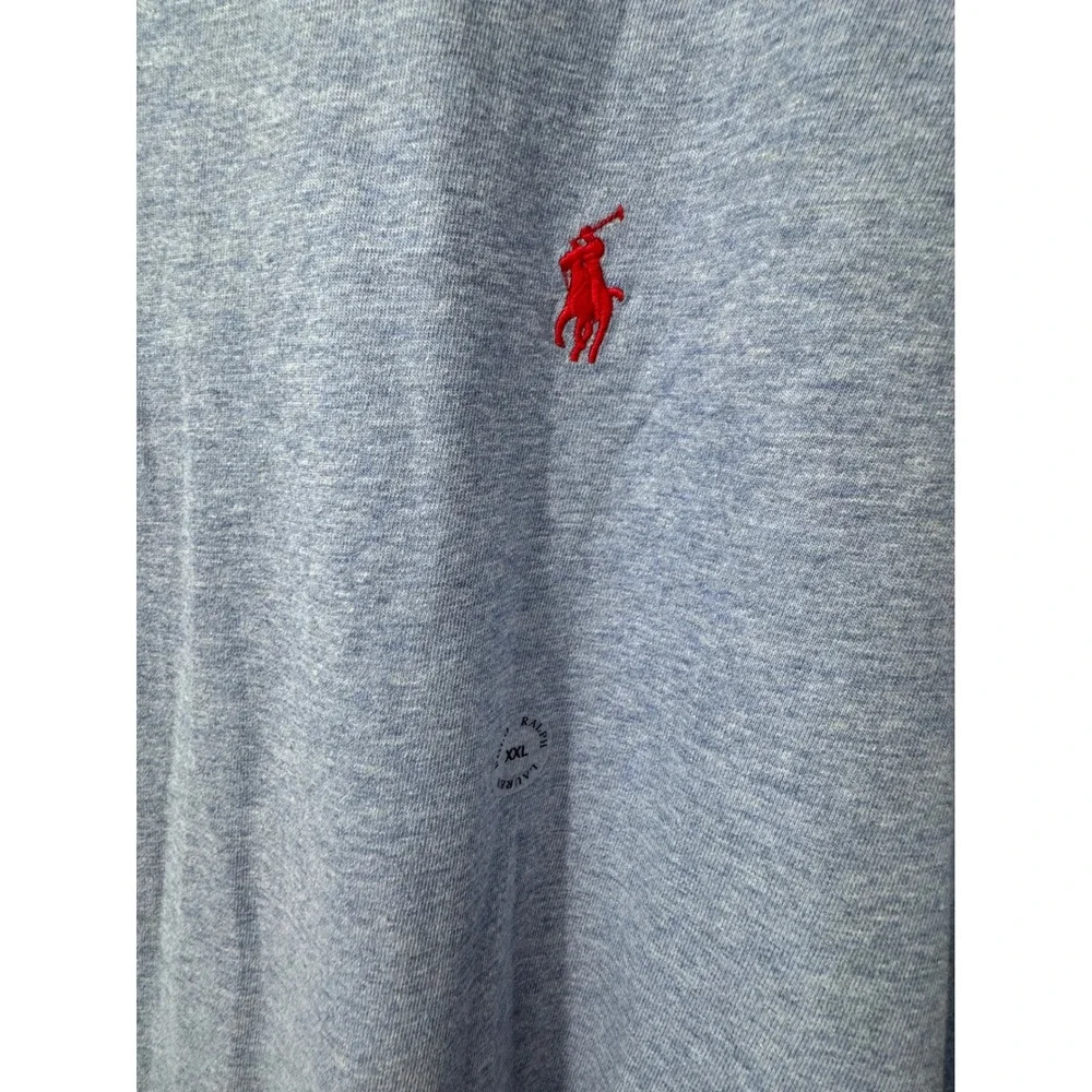 Polo Ralph Lauren Men's Classic Fit Crew Neck T-Shirt XXL‎ Blue Heather Red Pony
